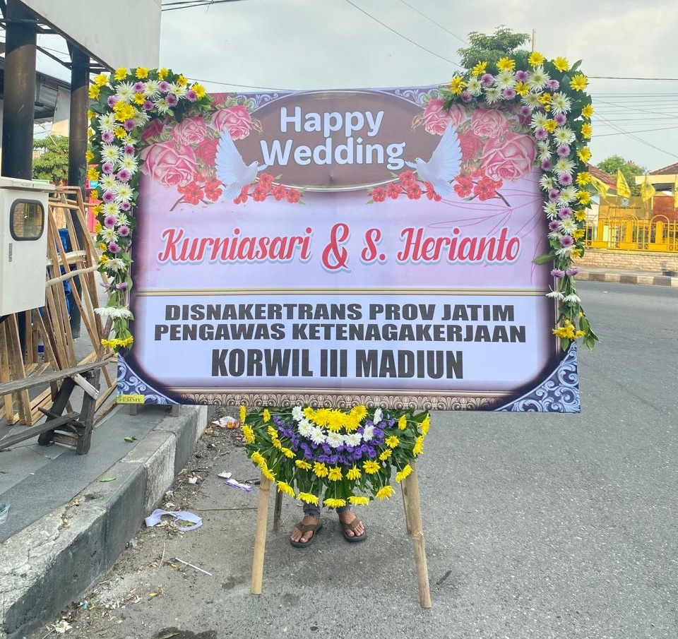 Bunga Papan, Papan Bunga Happy Wedding